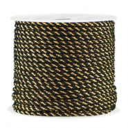 Macram&eacute; draad twisted 2mm Gold-black