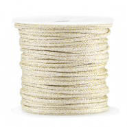 Macram&eacute; draad gevlochten 2mm Gold-ivory