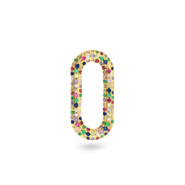 Zirkonia rainbow tussenstuk ovaal Gold