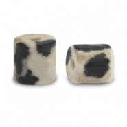 Natuursteen kralen dalmatian stone disc 4x4mm Greige