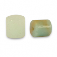 Natuursteen kralen chalcedoon (kwarts) disc 4x4mm Multicolour turquoise-off white