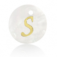 Schelp hangers specials letter S Gold-white (natuurlijke kleur)