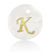 Schelp hangers specials letter K Gold-white (natuurlijke kleur)