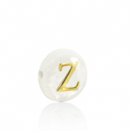 Schelp kralen letter Z Gold-white (natuurlijke kleur)
