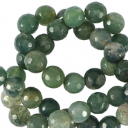 Natuursteen kralen chalcedoon (jaspis) 6mm facet geslepen Moss green
