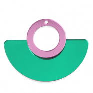 Statement hangers Metallic green-pink