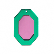 Statement hangers octagon Metallic green-pink