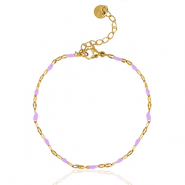Roestvrij stalen (RVS) Stainless steel armbanden Lilac-gold
