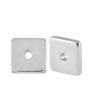 Kralen DQ metaal disc square 7mm Antiek zilver (nikkelvrij)