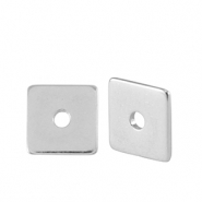 Kralen DQ metaal disc square 7mm Antiek zilver (nikkelvrij)