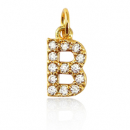 Brass TQ metaal bedels initial B Gold