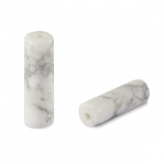 Natuursteen kralen magnesiet tubes White marble