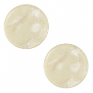 20 mm platte cabochon Polaris Elements Jais Prosecco white