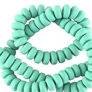 Polymeer kralen rondellen 7mm Turquoise green