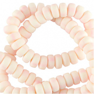 Polymeer kralen rondellen 7mm Gentle pink