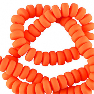 Polymeer kralen rondellen 7mm Neon orange