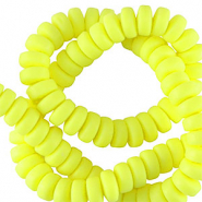 Polymeer kralen rondellen 7mm Neon yellow