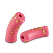 Acryl kralen tube matt Pink-gold
