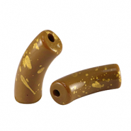 Acryl kralen tube shiny Brown-gold