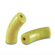 Acryl kralen tube shiny Lime green-gold