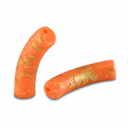 Acryl kralen tube matt Orange-gold