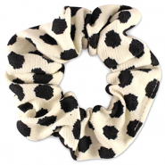 Scrunchies haarelastiek dots White-black