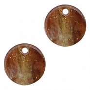 Resin hangers glitter 12mm Multicolor brown