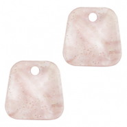 Resin hangers trapezium glitter Hortensia pink