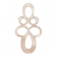 Resin hangers barok glitter Hortensia pink