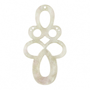 Resin hangers barok glitter Cashmere white