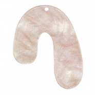 Resin hangers organic glitter Hortensia pink