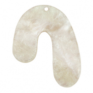 Resin hangers organic glitter Cashmere white
