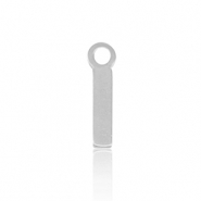 Roestvrij stalen (RVS) Stainless steel bedels initial I Silver