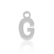 Roestvrij stalen (RVS) Stainless steel bedels initial G Silver
