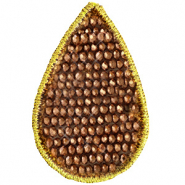 Gehaakte hanger met facetkraaltjes druppel Copper