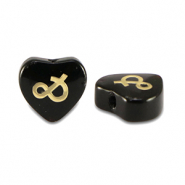 Glaskralen hart "&" Black-gold