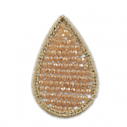 Gehaakte hanger met facetkraaltjes druppel Creamy pink