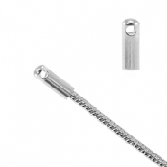 Roestvrij stalen (RVS) Stainless steel onderdelen eindkap voor jasseron snake &Oslash;1.7mm Zilver