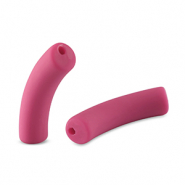 Acryl tube kralen matt Magenta pink