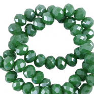 Top Facet kralen 6x4mm disc Nile green-pearl shine coating