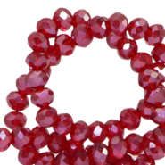 Top Facet kralen 6x4mm disc Raisin torte red-amber coating