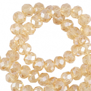 Top Facet kralen 6x4mm disc Marigold yellow-pearl shine coating