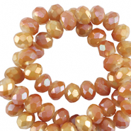 Top Facet kralen 3x2mm disc Shiny orange-pearl shine coating