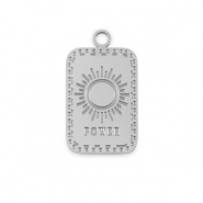 Roestvrij stalen (RVS) Stainless steel bedels La Luna 'Power' Silver