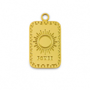 Roestvrij stalen (RVS) Stainless steel bedels La Luna 'Power' Gold