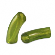 Acryl tube kralen shiny Golden olive green