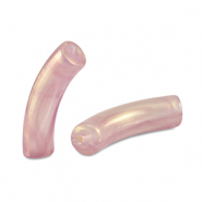 Acryl tube kralen shiny Golden vintage pink