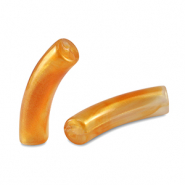 Acryl tube kralen shiny Golden orange