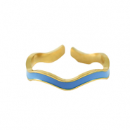 Roestvrij stalen (RVS) Stainless steel ringen Gold-blue