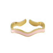 Roestvrij stalen (RVS) Stainless steel ringen Gold-light pink